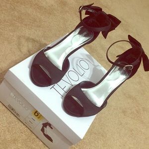 Tevolio for Target Black Satin wedges
